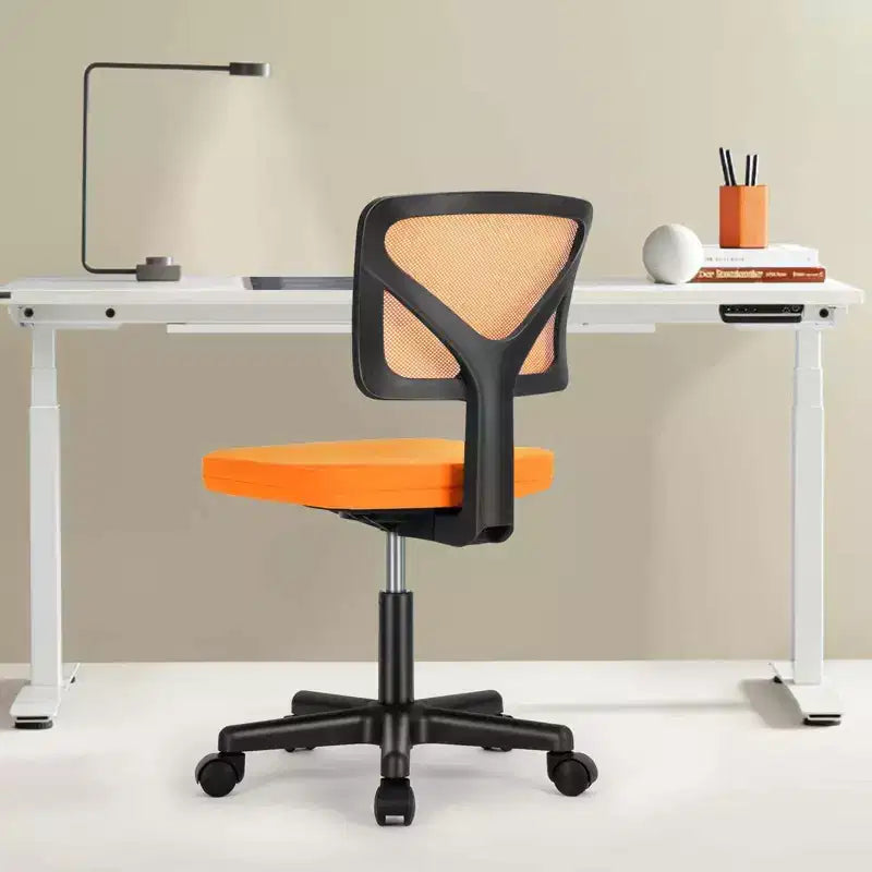Chaise de bureau sans accoudoirs en maille à dossier bas TUYOHW, chaise d'ordinateur avec soutien lombaire, chaise de bureau pour l'étude, le bureau, la salle de lecture