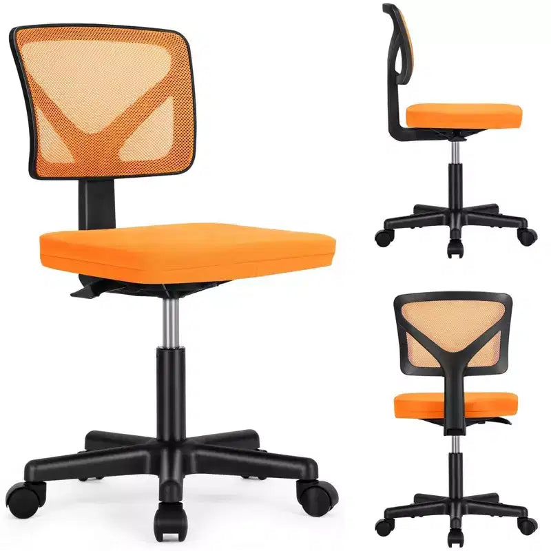 Chaise de bureau sans accoudoirs en maille à dossier bas TUYOHW, chaise d'ordinateur avec soutien lombaire, chaise de bureau pour l'étude, le bureau, la salle de lecture