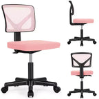 Chaise de bureau sans accoudoirs en maille à dossier bas TUYOHW, chaise d'ordinateur avec soutien lombaire, chaise de bureau pour l'étude, le bureau, la salle de lecture