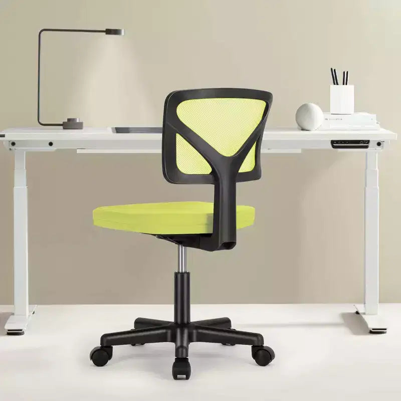 Chaise de bureau sans accoudoirs en maille à dossier bas TUYOHW, chaise d'ordinateur avec soutien lombaire, chaise de bureau pour l'étude, le bureau, la salle de lecture