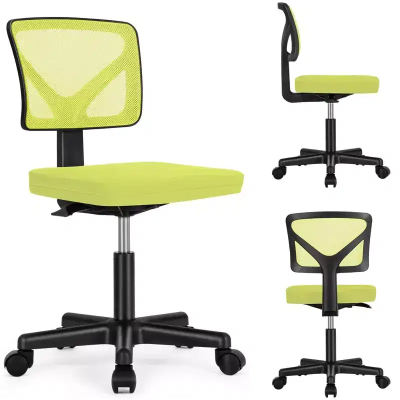 Chaise de bureau sans accoudoirs en maille à dossier bas TUYOHW, chaise d'ordinateur avec soutien lombaire, chaise de bureau pour l'étude, le bureau, la salle de lecture
