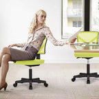 Chaise de bureau sans accoudoirs en maille à dossier bas TUYOHW, chaise d'ordinateur avec soutien lombaire, chaise de bureau pour l'étude, le bureau, la salle de lecture