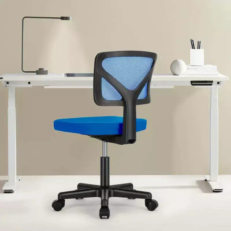 Chaise de bureau sans accoudoirs en maille à dossier bas TUYOHW, chaise d'ordinateur avec soutien lombaire, chaise de bureau pour l'étude, le bureau, la salle de lecture