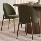 Ensemble de salle à manger rond 5 pièces, table à pied central de 46 po ton noyer et chaises rembourrées sans accoudoirs, pour coins-repas-Panipeachy