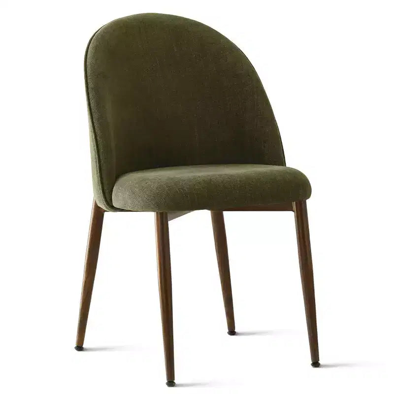 Ensemble de salle à manger rond 5 pièces, table à pied central de 46 po ton noyer et chaises rembourrées sans accoudoirs, pour coins-repas-Panipeachy