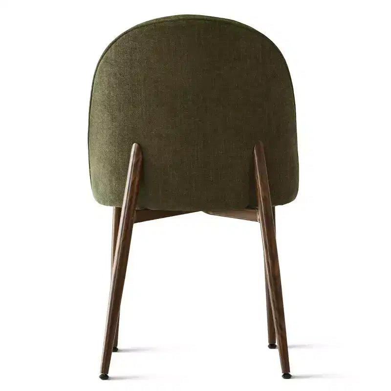 Ensemble de salle à manger rond 5 pièces, table à pied central de 46 po ton noyer et chaises rembourrées sans accoudoirs, pour coins-repas-Panipeachy