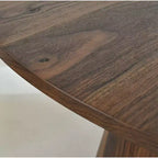 Ensemble de salle à manger rond 5 pièces, table à pied central de 46 po ton noyer et chaises rembourrées sans accoudoirs, pour coins-repas-Panipeachy