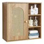Wall Mounted Bathroom Cabinet with 5-Level Adjustable Shelf for Over Toilet Storage