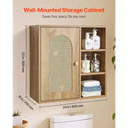 Meuble de salle de bain mural avec étagère réglable sur 5 niveaux pour rangement au-dessus des toilettes