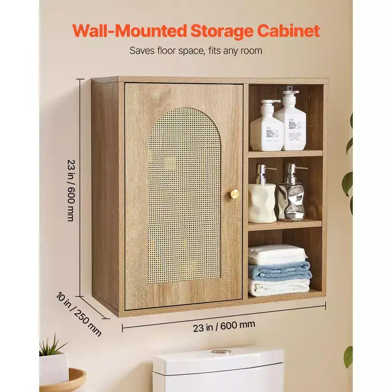 Meuble de salle de bain mural avec étagère réglable sur 5 niveaux pour rangement au-dessus des toilettes