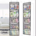 Non-Woven Fabric Hanging Storage Bag, 5-Grid Wall-Mounted Organizer, Gray, for Closet Bedroom Door