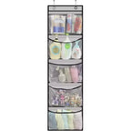 Sac de rangement suspendu en tissu non tissé, organisateur mural à 5 compartiments, gris, pour porte de placard ou de chambre