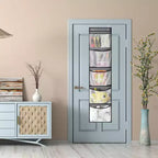 Sac de rangement suspendu en tissu non tissé, organisateur mural à 5 compartiments, gris, pour porte de placard ou de chambre