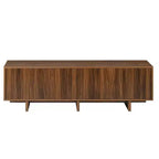 Meuble TV moderne 70" en grain de bois avec rangement, meuble TV pour téléviseurs jusqu'à 75", console média rustique pour salon-Panipeachy