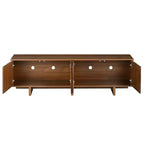 Meuble TV moderne 70" en grain de bois avec rangement, meuble TV pour téléviseurs jusqu'à 75", console média rustique pour salon-Panipeachy