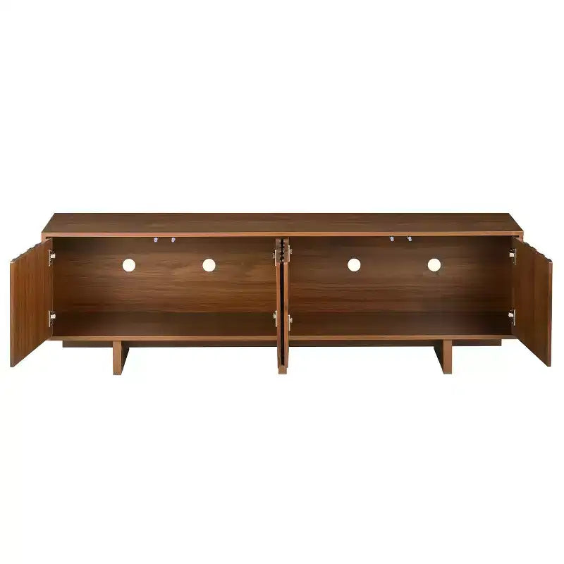 Meuble TV moderne 70" en grain de bois avec rangement, meuble TV pour téléviseurs jusqu'à 75", console média rustique pour salon-Panipeachy