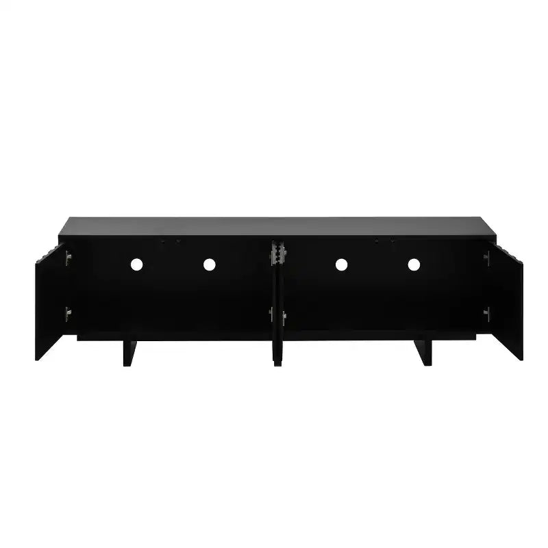 Meuble TV moderne 70" en grain de bois avec rangement, meuble TV pour téléviseurs jusqu'à 75", console média rustique pour salon-Panipeachy