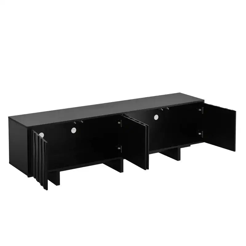 Meuble TV moderne 70" en grain de bois avec rangement, meuble TV pour téléviseurs jusqu'à 75", console média rustique pour salon-Panipeachy