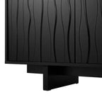 Meuble TV moderne 70" en grain de bois avec rangement, meuble TV pour téléviseurs jusqu'à 75", console média rustique pour salon-Panipeachy