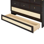 Lit escamotable complet, lit escamotable pleine grandeur avec tiroirs de rangement, lit mural en bois, cadre de lit escamotable en rotin
