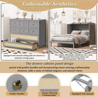 Lit escamotable complet, lit escamotable pleine grandeur avec tiroirs de rangement, lit mural en bois, cadre de lit escamotable en rotin