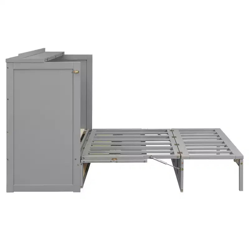 Lit escamotable complet, lit escamotable pleine grandeur avec tiroirs de rangement, lit mural en bois, cadre de lit escamotable en rotin