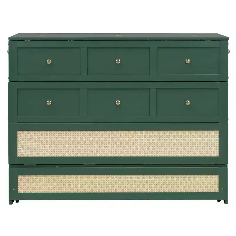 Lit escamotable complet, lit escamotable pleine grandeur avec tiroirs de rangement, lit mural en bois, cadre de lit escamotable en rotin