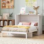 Lit escamotable complet, lit escamotable pleine grandeur avec tiroirs de rangement, lit mural en bois, cadre de lit escamotable en rotin