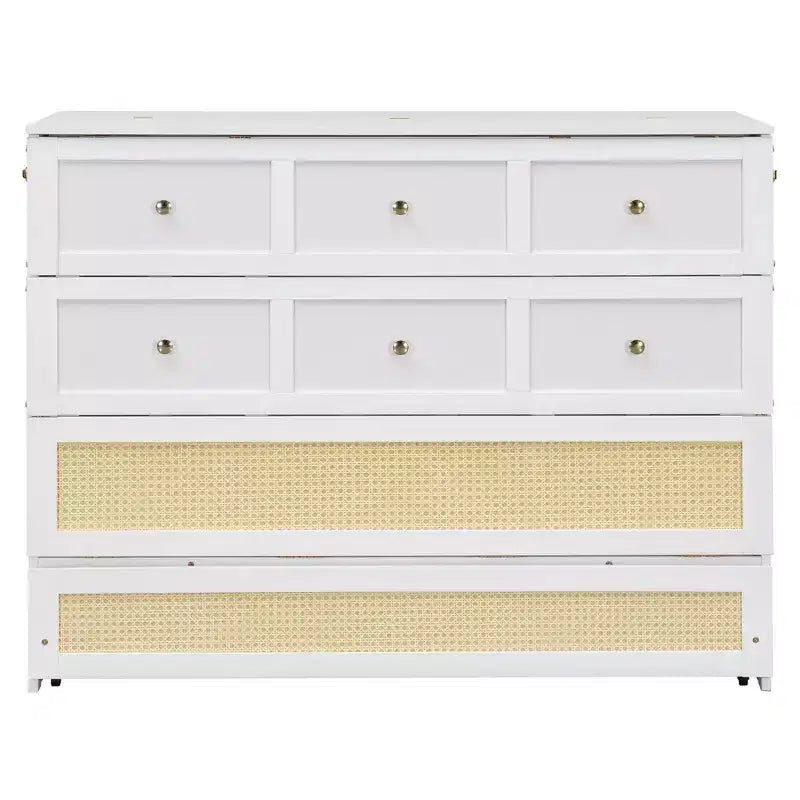 Lit escamotable complet, lit escamotable pleine grandeur avec tiroirs de rangement, lit mural en bois, cadre de lit escamotable en rotin