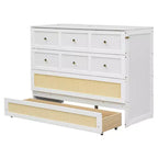 Lit escamotable complet, lit escamotable pleine grandeur avec tiroirs de rangement, lit mural en bois, cadre de lit escamotable en rotin