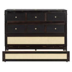 Lit escamotable complet, lit escamotable pleine grandeur avec tiroirs de rangement, lit mural en bois, cadre de lit escamotable en rotin