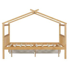 Lit cabane en bois double/complet avec 2 tiroirs de rangement, lit de repos Montessori en bois avec toit