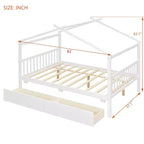 Lit cabane en bois double/complet avec 2 tiroirs de rangement, lit de repos Montessori en bois avec toit