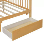 Lit cabane en bois double/complet avec 2 tiroirs de rangement, lit de repos Montessori en bois avec toit