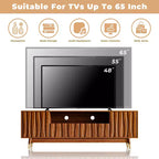 Meuble TV ATJafurn 55.1 brun noyer avec tiroir et placard pour téléviseurs de 55 pouces, meuble de divertissement moderne du milieu du siècle avec étagère ouverte pour salon