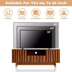Meuble TV ATJafurn 55.1 brun noyer avec tiroir et placard pour téléviseurs de 55 pouces, meuble de divertissement moderne du milieu du siècle avec étagère ouverte pour salon
