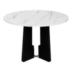 Table à manger ronde GDFStudio Hoffman de 43 pouces avec plateau en similicuir marbré