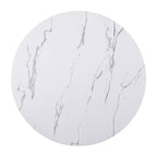 Table à manger ronde GDFStudio Hoffman de 43 pouces avec plateau en similicuir marbré