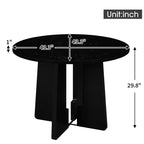 Table à manger ronde GDFStudio Hoffman de 43 pouces avec plateau en similicuir marbré