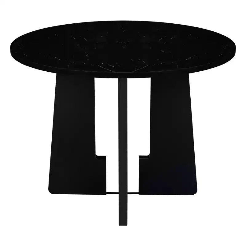 Table à manger ronde GDFStudio Hoffman de 43 pouces avec plateau en similicuir marbré