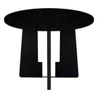 Table à manger ronde GDFStudio Hoffman de 43 pouces avec plateau en similicuir marbré