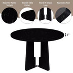 Table à manger ronde GDFStudio Hoffman de 43 pouces avec plateau en similicuir marbré