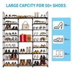 Étagère à chaussures 9 niveaux, organiseur de rangement pour chaussures, organiseur d'étagère à chaussures pour entrée, peut contenir 50 à 55 paires de chaussures, étagère à chaussures empilable, armoire à chaussures.