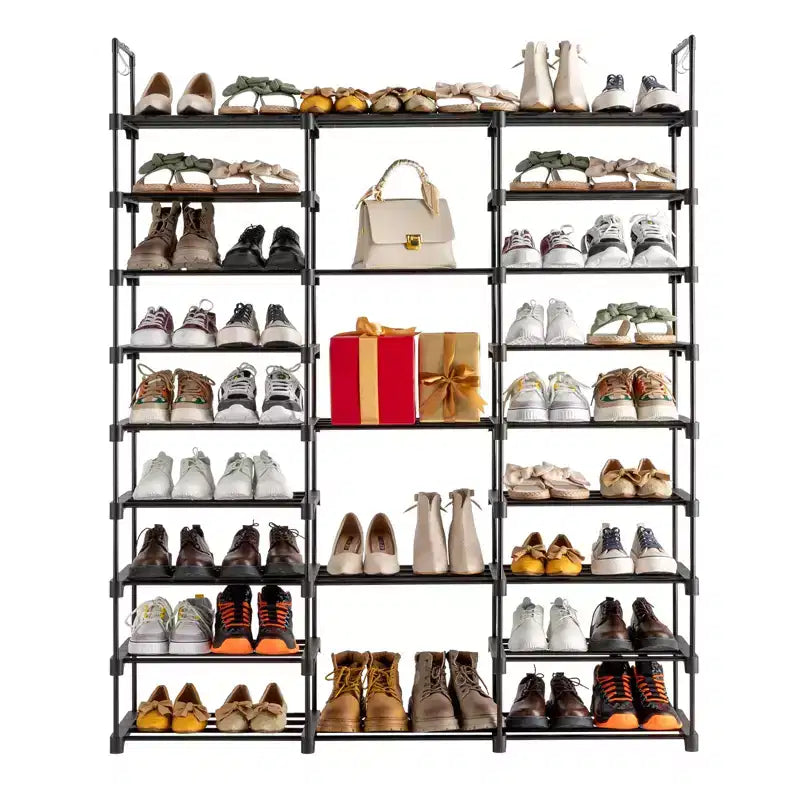 Étagère à chaussures 9 niveaux, organiseur de rangement pour chaussures, organiseur d'étagère à chaussures pour entrée, peut contenir 50 à 55 paires de chaussures, étagère à chaussures empilable, armoire à chaussures.