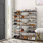 Étagère à chaussures 9 niveaux, organiseur de rangement pour chaussures, organiseur d'étagère à chaussures pour entrée, peut contenir 50 à 55 paires de chaussures, étagère à chaussures empilable, armoire à chaussures.