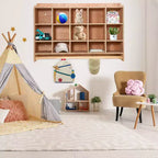 Casier de rangement scolaire à 5 sections, armoire de rangement en bois avec roulettes, casiers de classe pour le rangement, casier en bois pour la maison, le bureau, l'école, la salle de sport