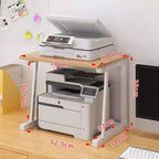 Support d'imprimante en bois à deux niveaux, Organisateur de bureau multifonctionnel, pour le bureau, la maison