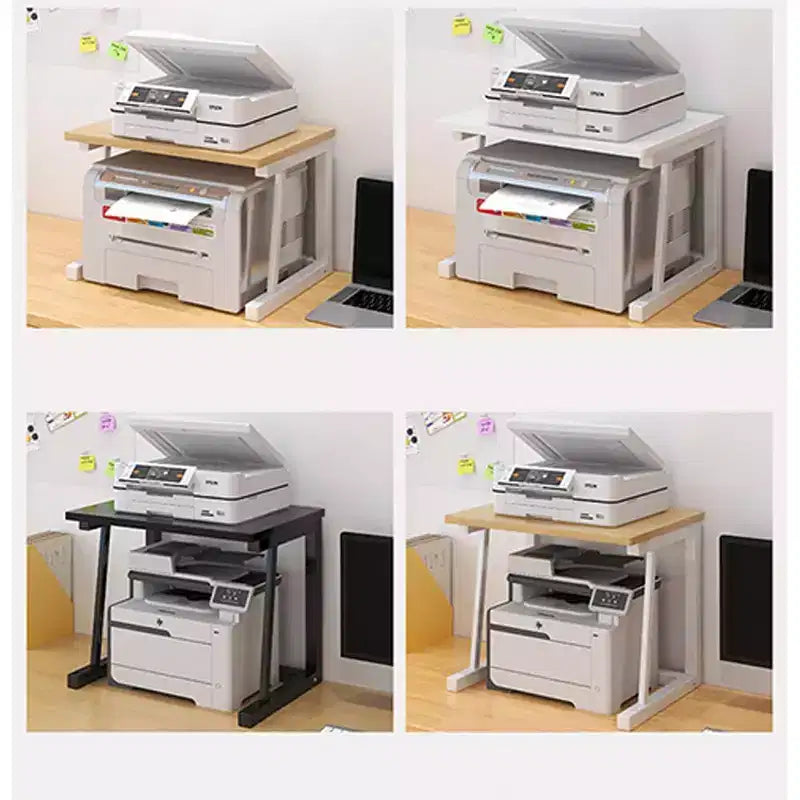 Support d'imprimante en bois à deux niveaux, Organisateur de bureau multifonctionnel, pour le bureau, la maison