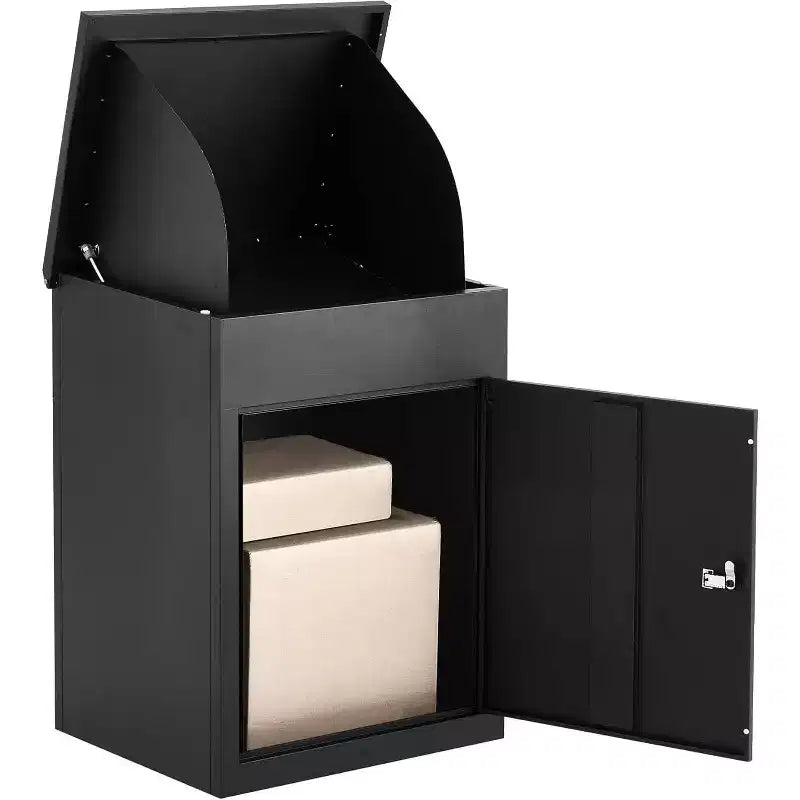 43.3 Boîtes de livraison de colis extérieures, Boîte de dépôt de colis grande taille en acier galvanisé à fixer au mur/sol pour véranda, bord de trottoir, clôture