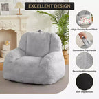 Grand canapé pouf en similicuir - pouf adulte avec rembourrage et poignées - parfait pour le salon - très confortable.